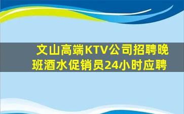 文山高端KTV公司招聘晚班酒水促销员24小时应聘